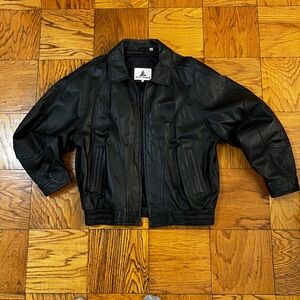 Misty Harbor Original Black Leather Bomber Jacket